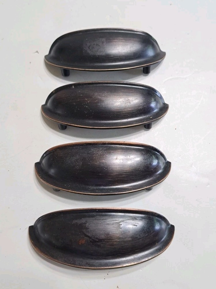 Set If 4 Brass Cup Style Drawer Pulls