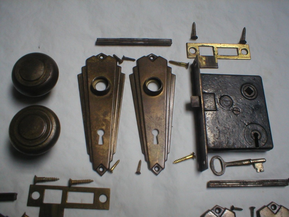 Antique Art Deco Door Hardware Set