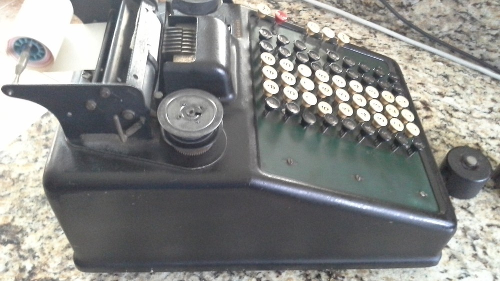 Burroughs Portable Green Top Adding Machine VINTAGE