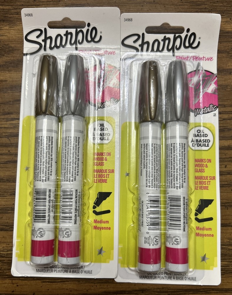 (2) Sharpie Metallic Oil-based Markers Medium Point Assorted 2/Pack (34968PP)