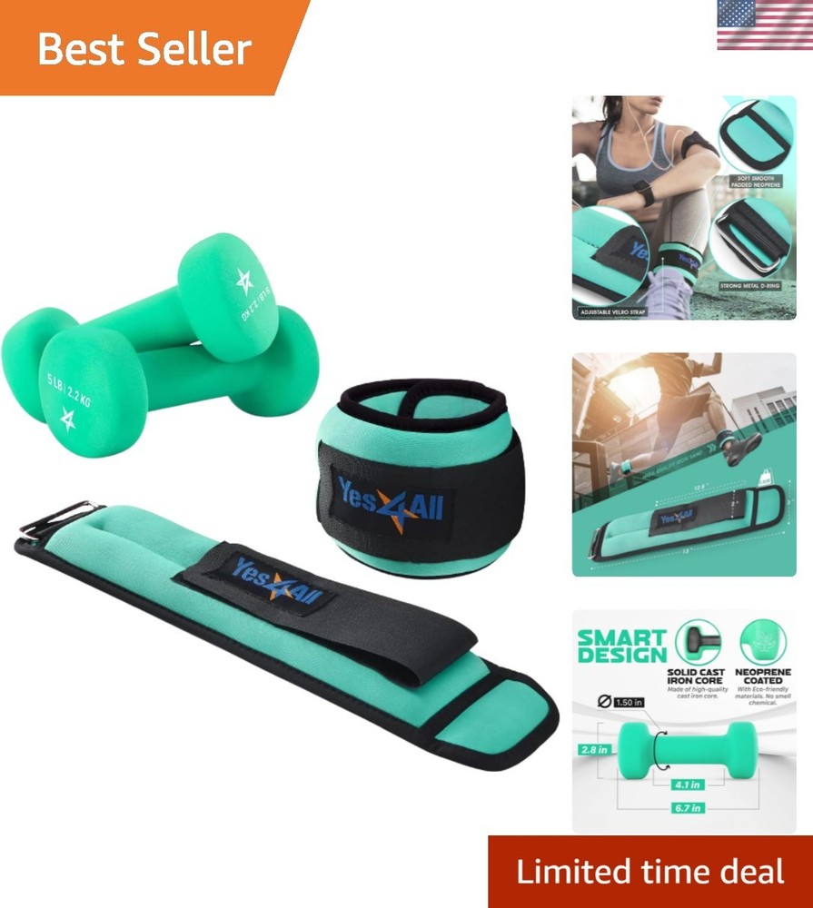 Wrist & Ankle Weights Pair 1lb -10lbs, Adjustable Strap for Walking, Jogging,...