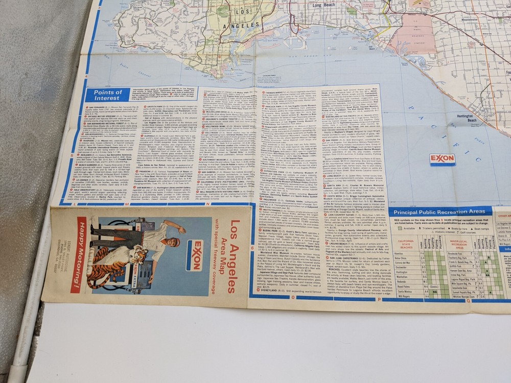 1973 Exxon Los Angeles Area Map Booklet Pullout with Special Freeway Coverage