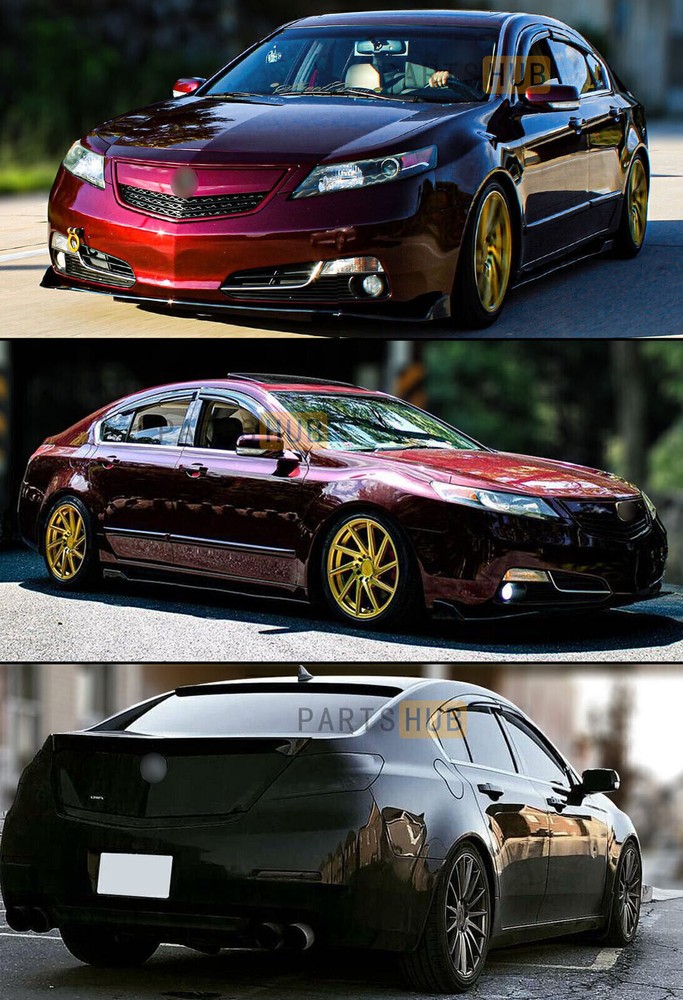 For 2009-2014 Acura TL JDM Mugen Style Window Visor Vent Rain Guards Deflector