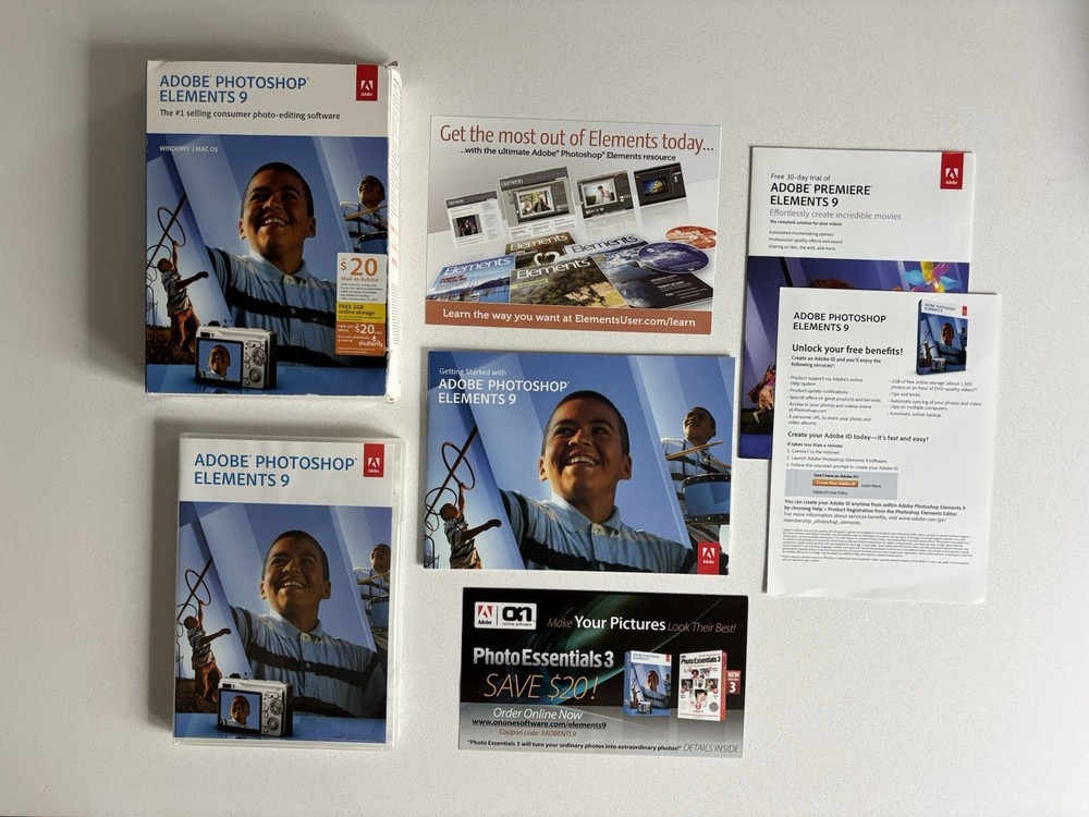 Adobe Photoshop Elements 9 (Mac/Win) Complete with Serial Number - Please READ