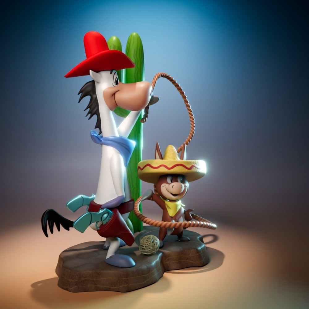 UNPAINTED Quick Draw McGraw Baba Looey 3D Printed Model Kit UW