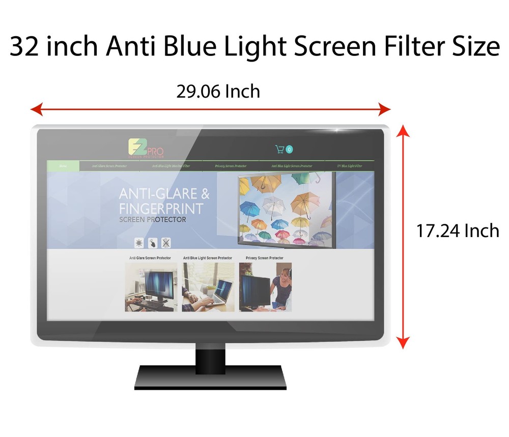 Anti Blue Light Screen filter for 31 and 32 Inches Widescreen Computer Monito...