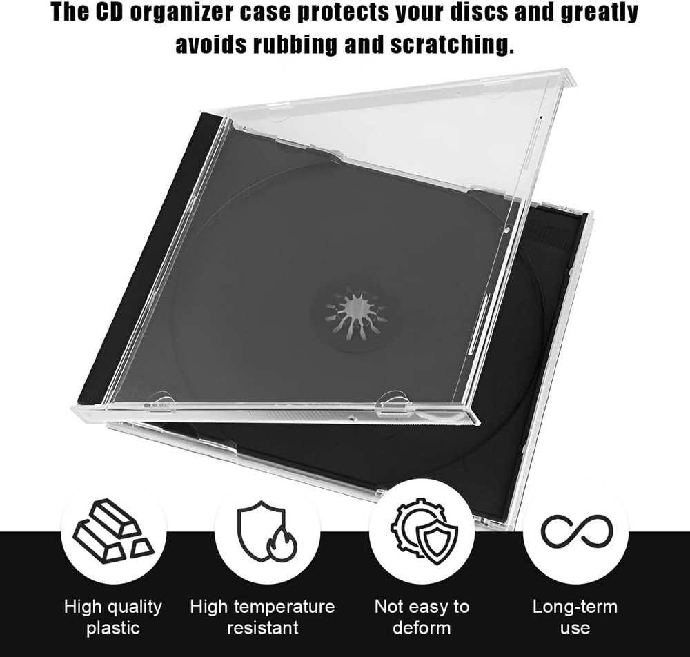 6 PCS Standard Single Clear CD Jewel Case, 10 Mm Slim CD Storage Box with Assemb