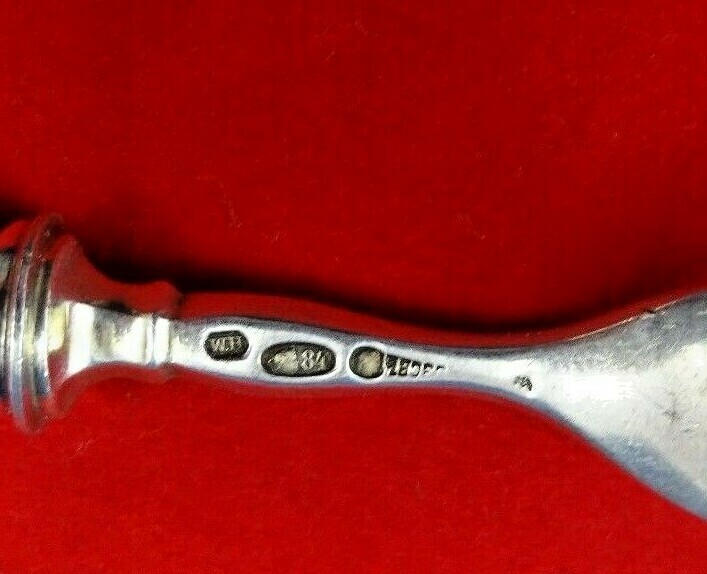 Russian 84 Silver 3-Tine Cheese Serving Fork (#4404)