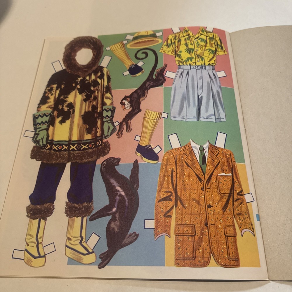 Airline Hostess And Pilot Paper Dolls Merrill original