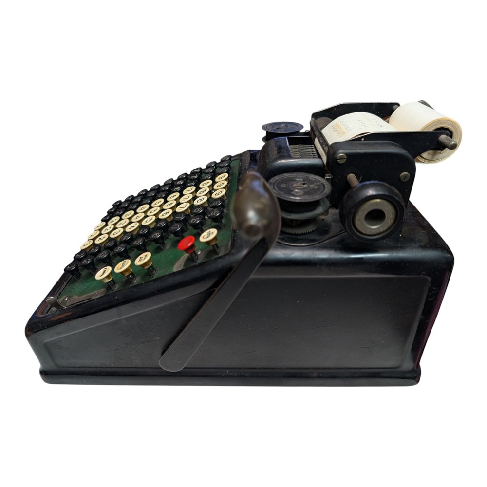 Vtg Burrough's Portable 8 Column Adding Machine Good Clean Working Condition