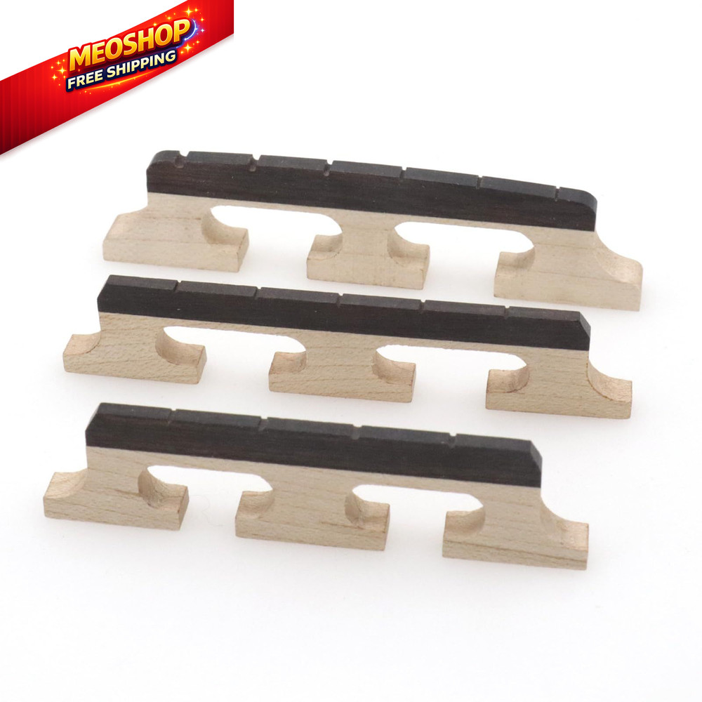 CashBeat 4-String Banjo Bridge - Premium Ebony and Maple 4 String, natural