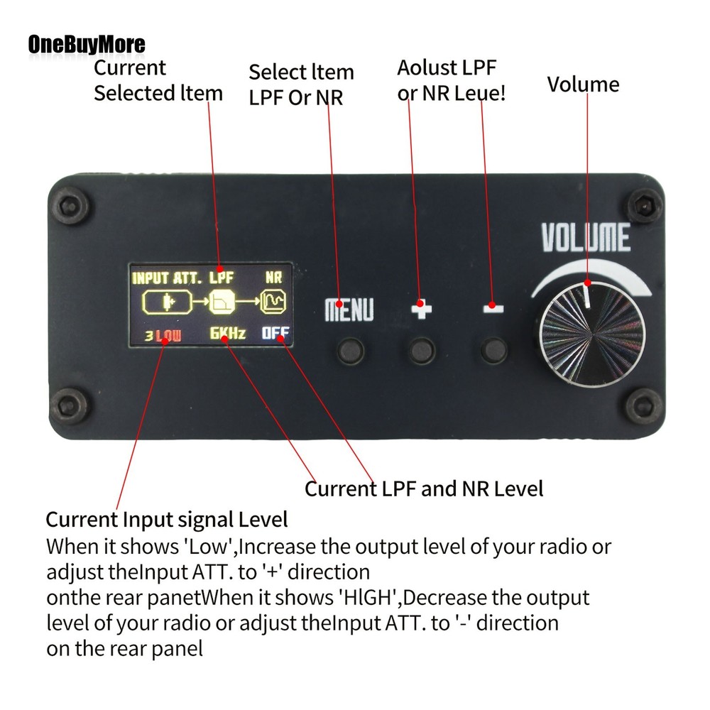 Digital Noise Reducer Low Pass Filter Audio Signal Processor for Shortwave Radio
