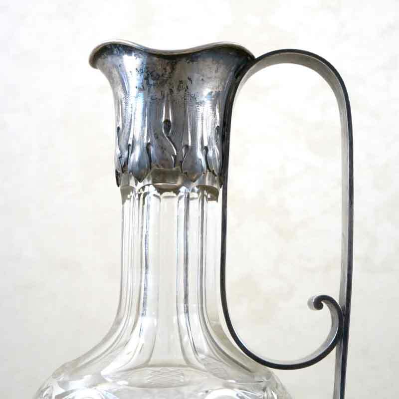European Crystal Silver Wine Carafe