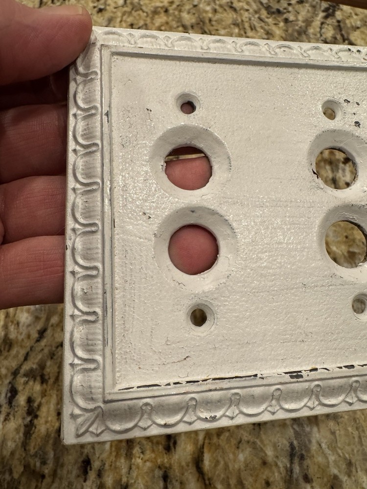 Vintage Metal Double Push Button Switch Plate