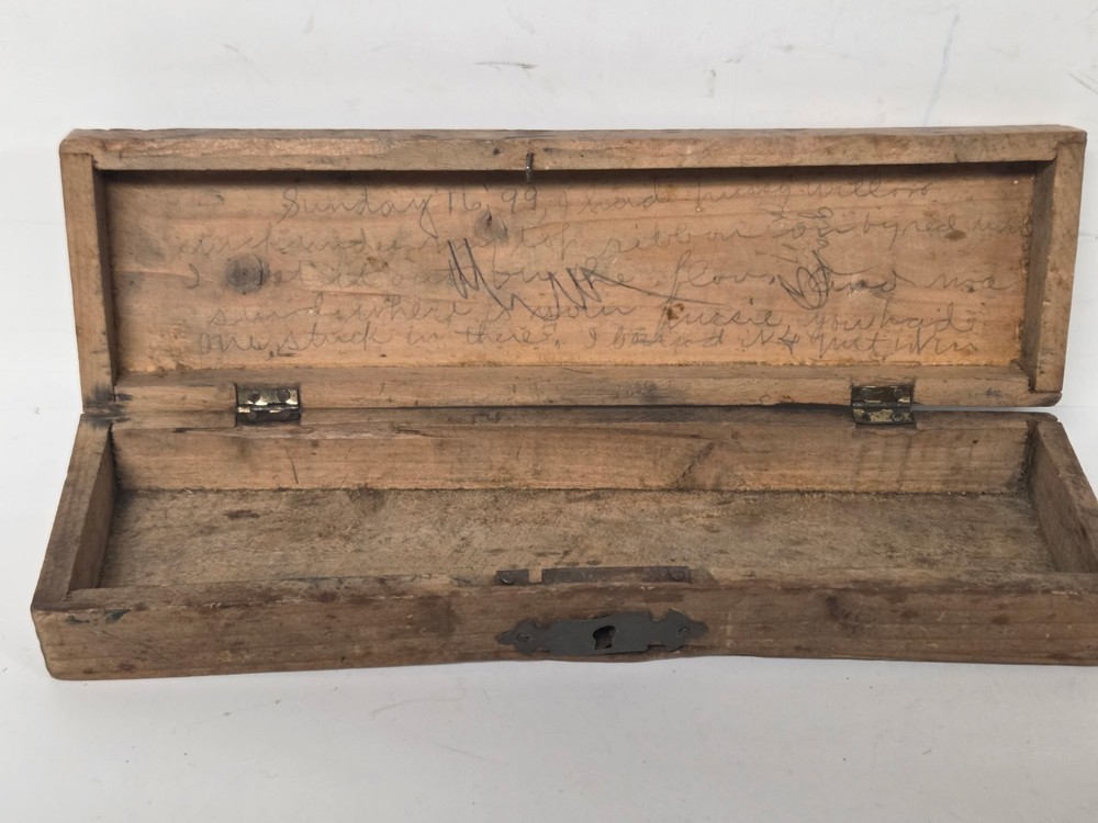 Antique Wood Pencil Box