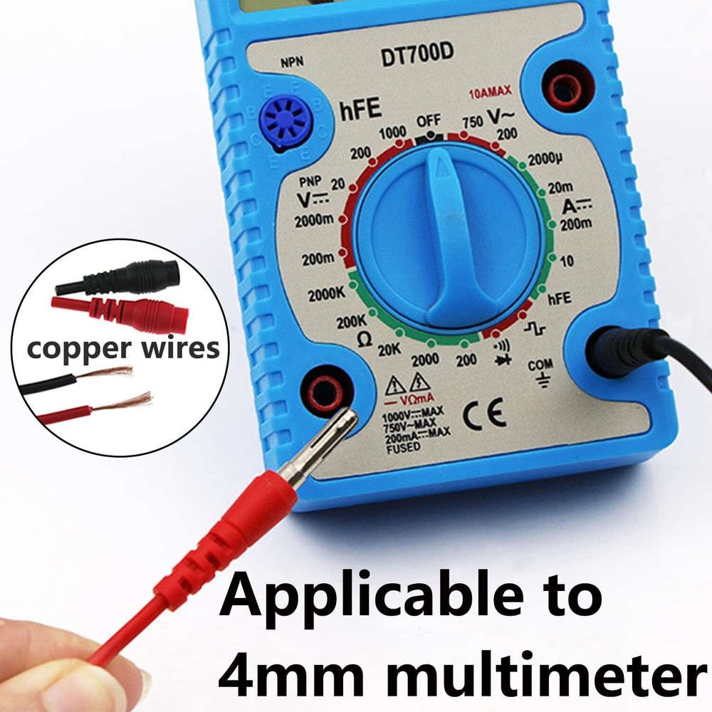 Premium 16in1 Multimeter Test Leads Kit Replaceable Silicone Jumper Wires With E