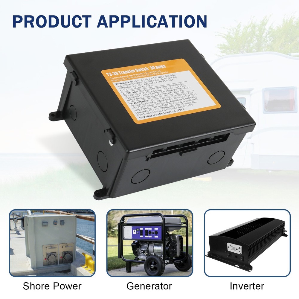 JDMSPEED TS-30 30 Amp Automatic Transfer Switch , Black