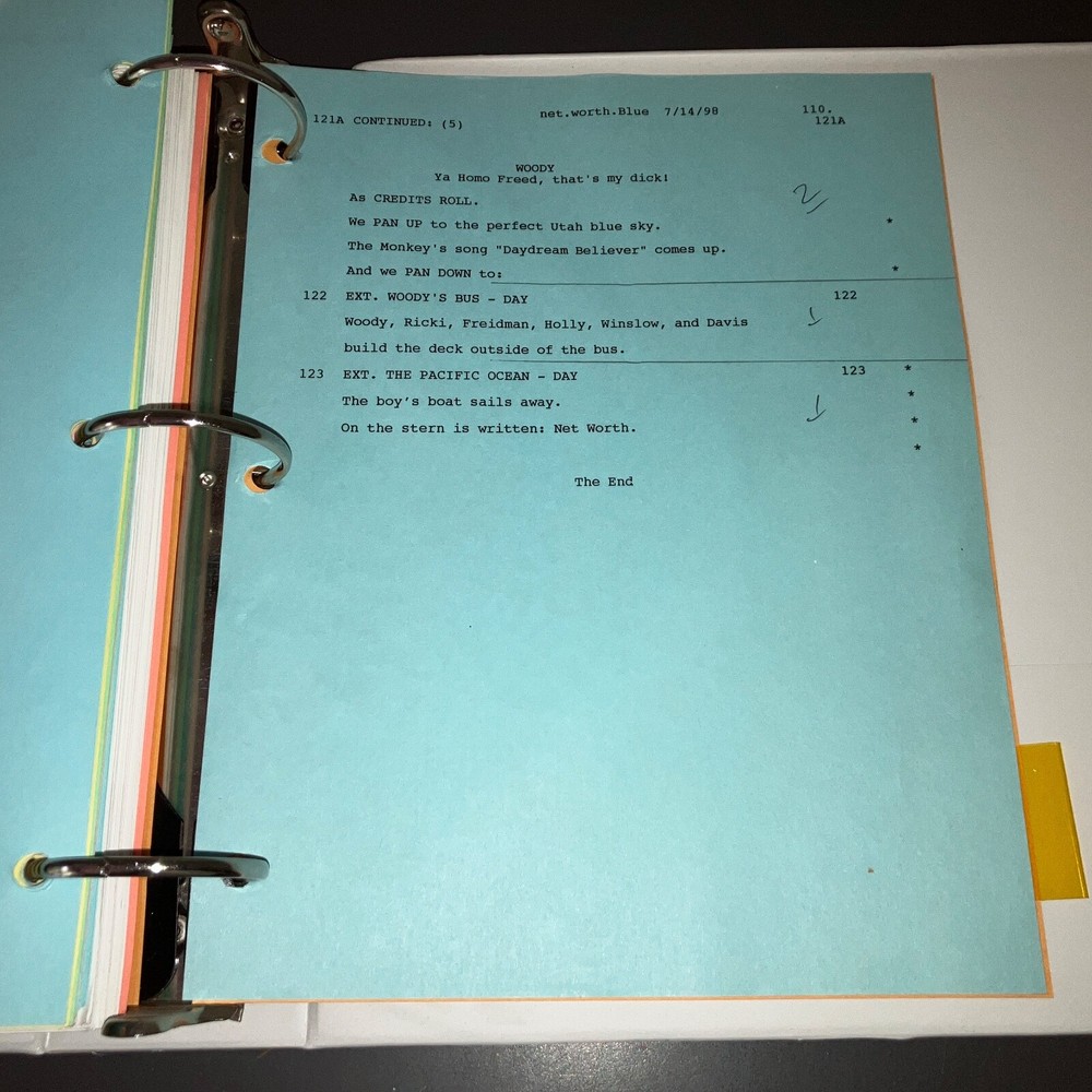 NET WORTH (7/16/98) Asst. Dir. LOADED FINAL DRAFT SCRIPT & PRODUCTION BINDER+COA