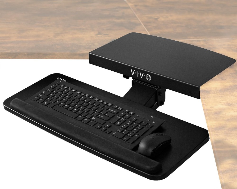 Adjustable Computer Keyboard and Mouse Platform Tray with Corner Connector, E...