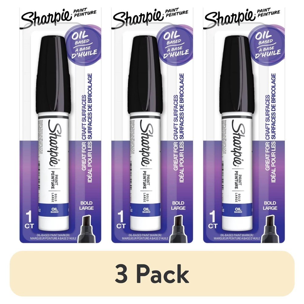 Oil Based Poster Paint Marker Pen Extra Bold 3 Pack Black