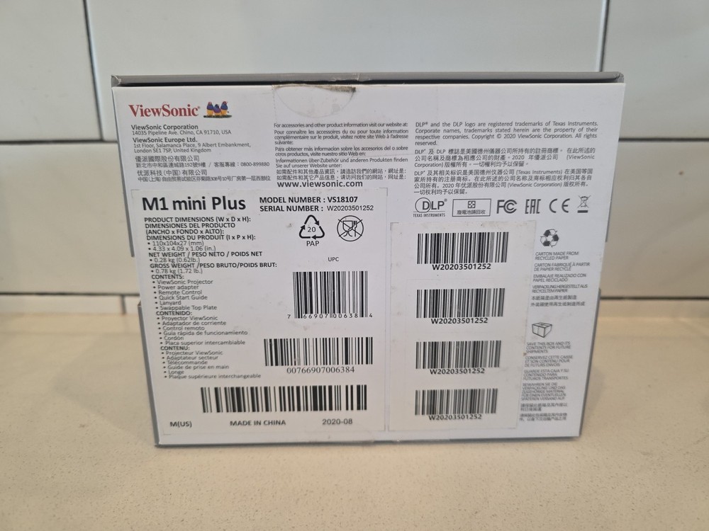 ViewSonic M1 Mini Plus Pocket Projector with JBL Speaker + Google Chromecast
