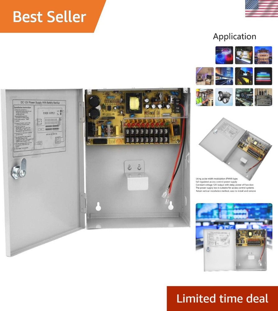 UPS Power Supply 12V 10A Control System Vertical Installation Access Control