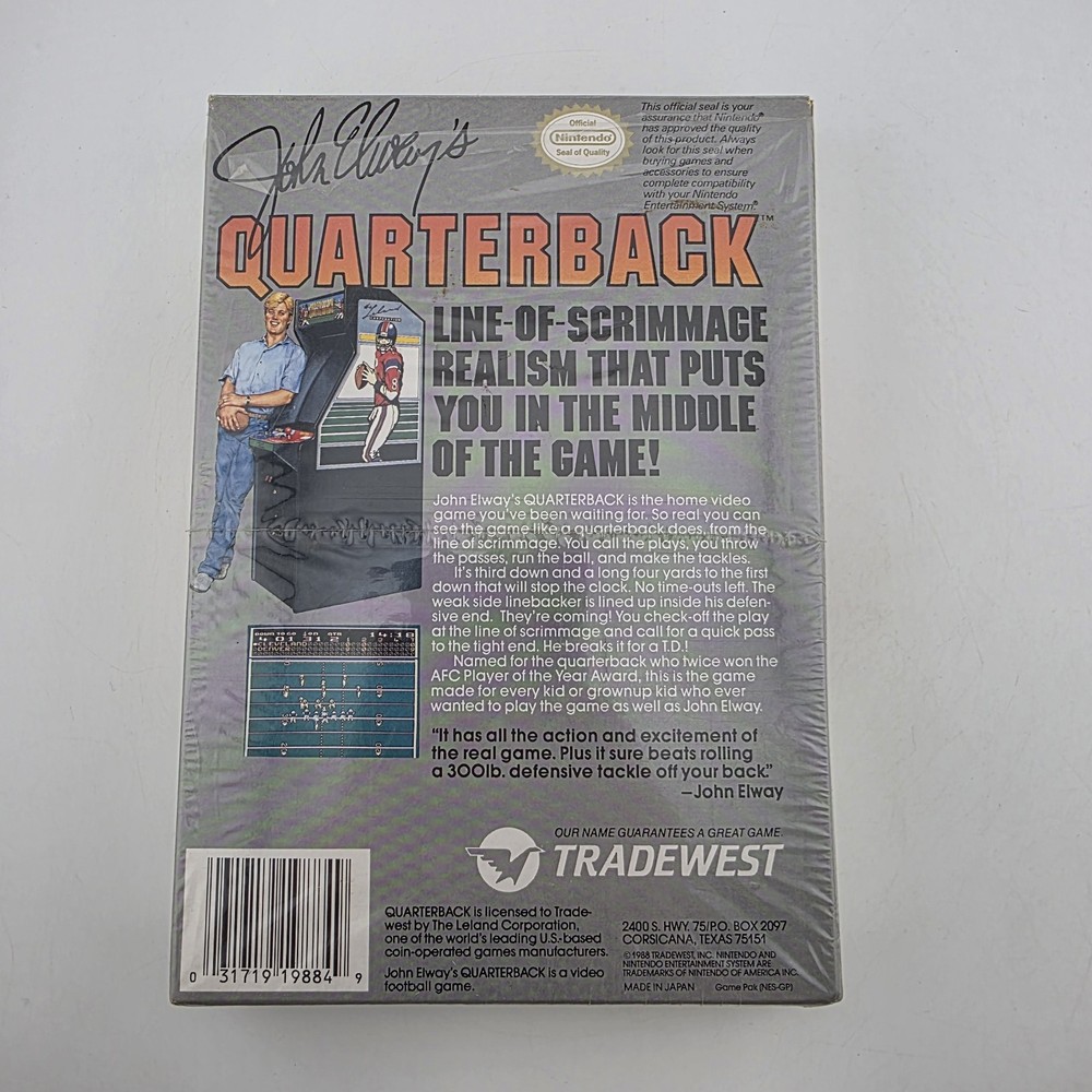 John Elway’s Quarterback – Box + Reg Card – Shrink - Authentic (No Game)