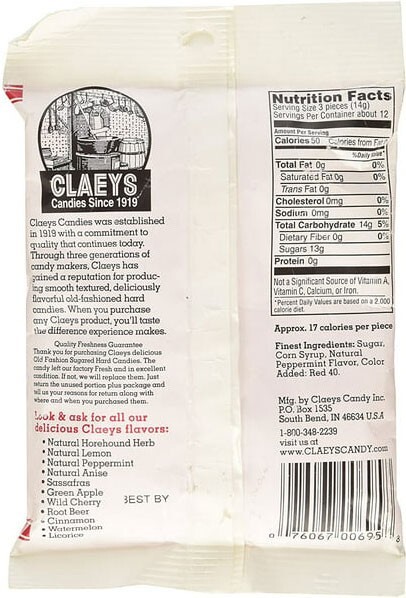 Claey's Peppermint Hard Candy - 6 oz