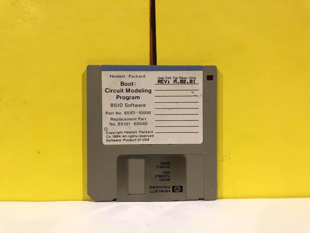 HP 85101-10006 Boot Circuit Modeling Program 8510 Software Floppy Disk Software