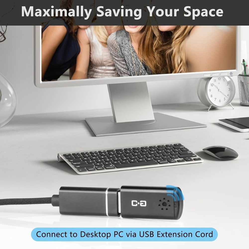 USB Microphone for Laptop and Desktop Computer, High Sensitivity for Clear Call,