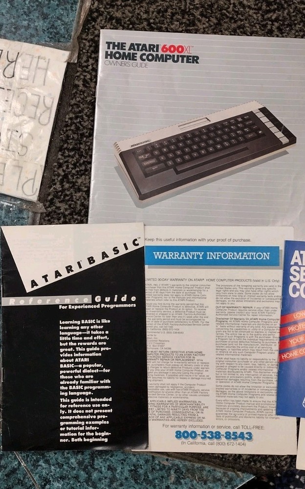 Atari 600XL VTG Home Computer Video Game Console Untested