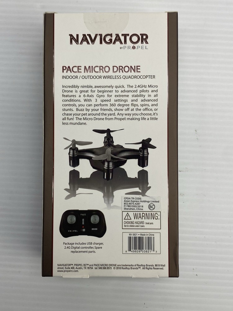 Micro Drone Propel Navigator Pace Wireless Quadcopter Beginner Stunt Drone Black