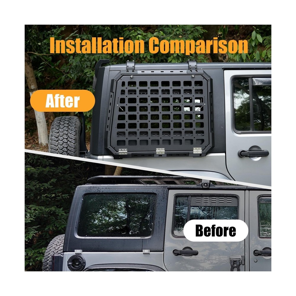 Multifunctional Rear Window Storage Panel Compatible with 2007-2018 Jeep Wran...