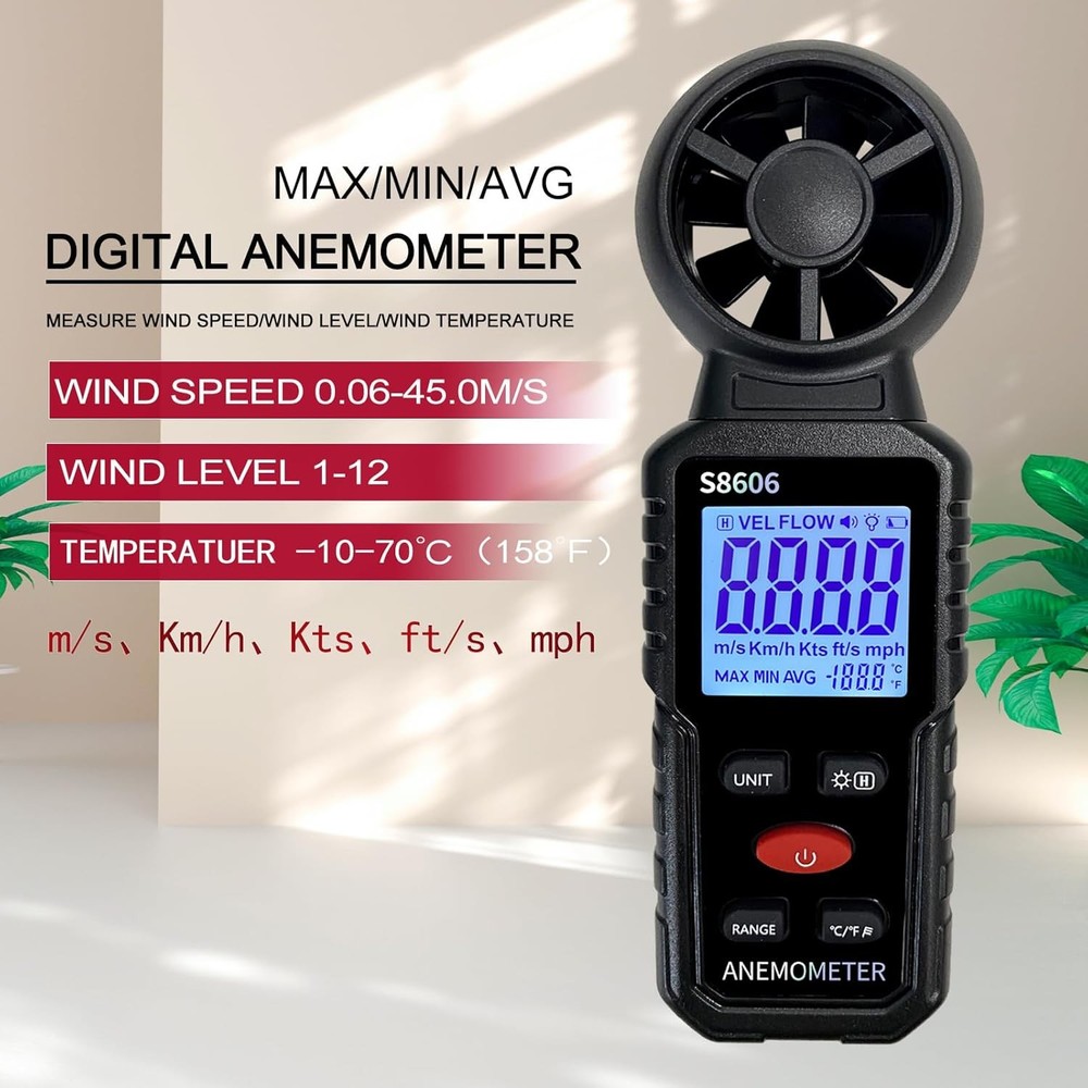 3 in 1 Handheld Anemometer Wind Speed Meter Gauge Speedometer Level...