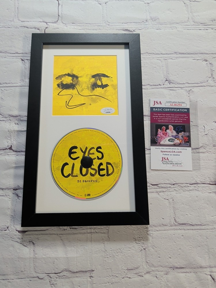 Framed Ed Sheeran Signed Autographed Eyes Closed Insert + CD - JSA COA