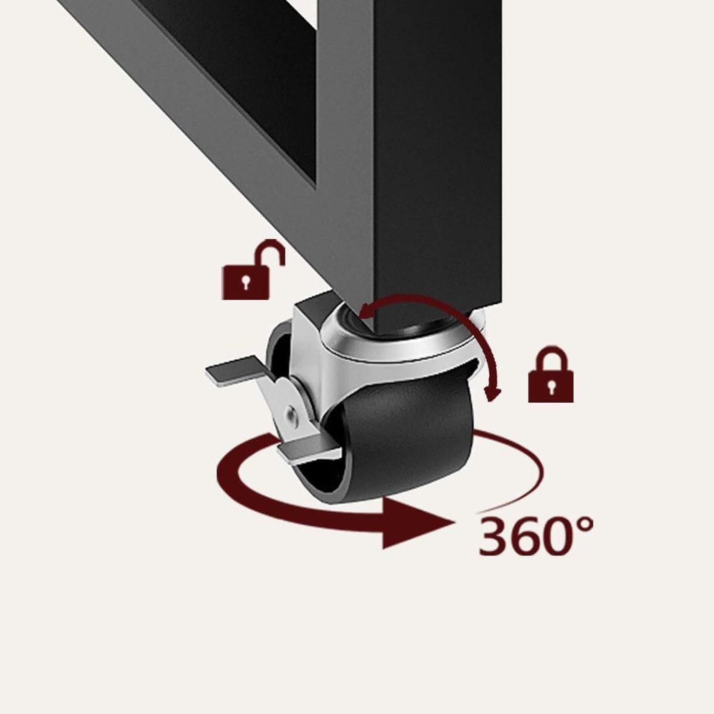 4-Tier Rolling Mini Fridge Stand with Drawers, Rustic Brown & Black