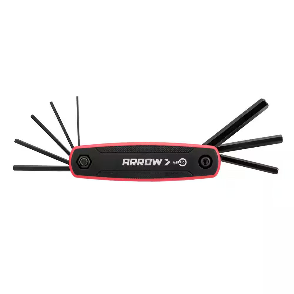 Arrow Folding Hex Key Set with SAE Measurements-(8-Pieces)