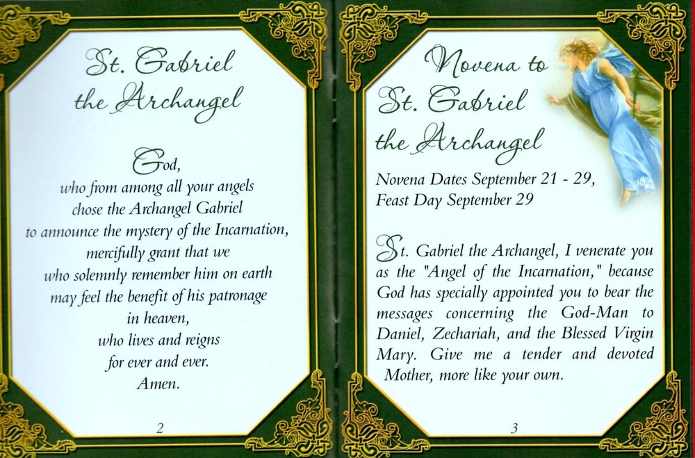 Novena to Saint Gabriel Booklet