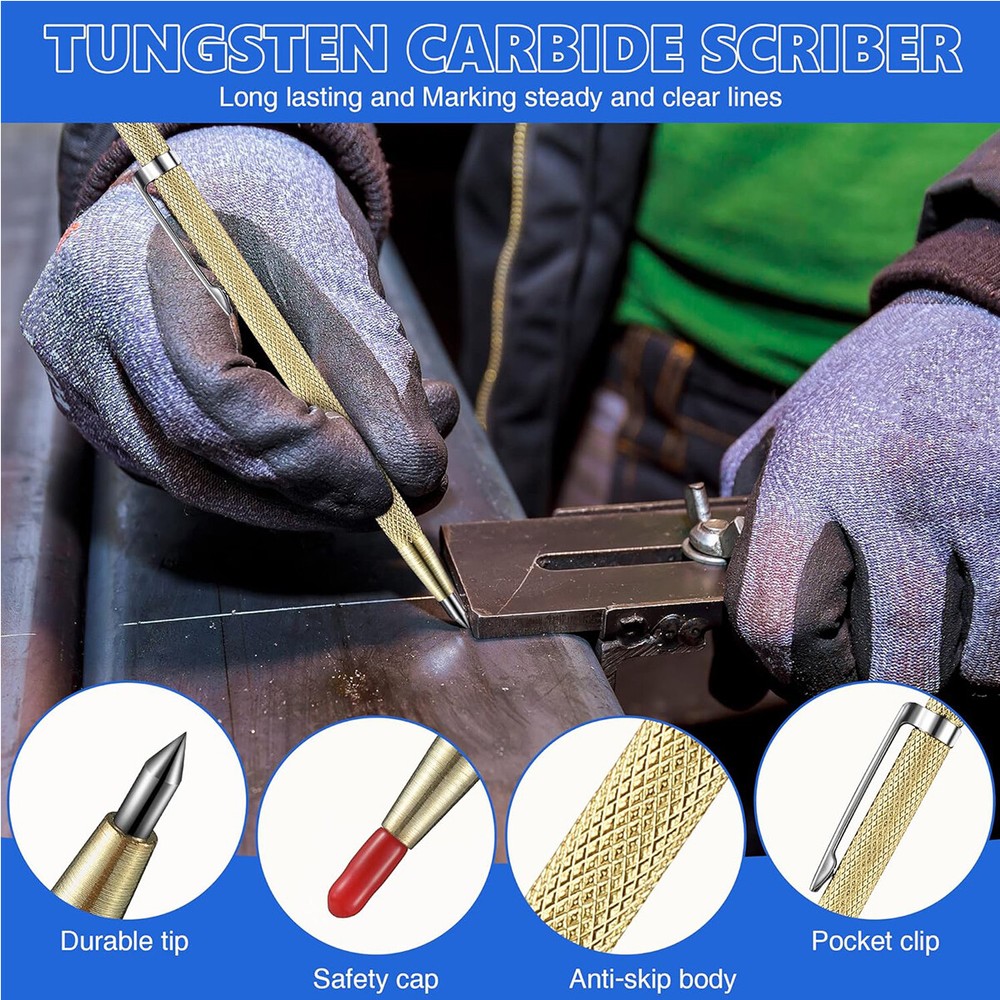 23x Carpenter Pencil Set Deep Hole Marker Built-in Sharpener Carbide Scribe Mark