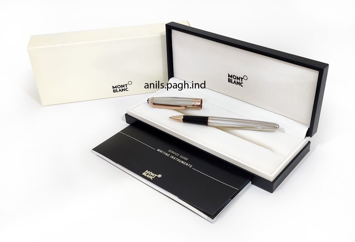 Montblanc Meisterstuck Solitaire Sterling Silver Rollerball Pen With Copper Trim