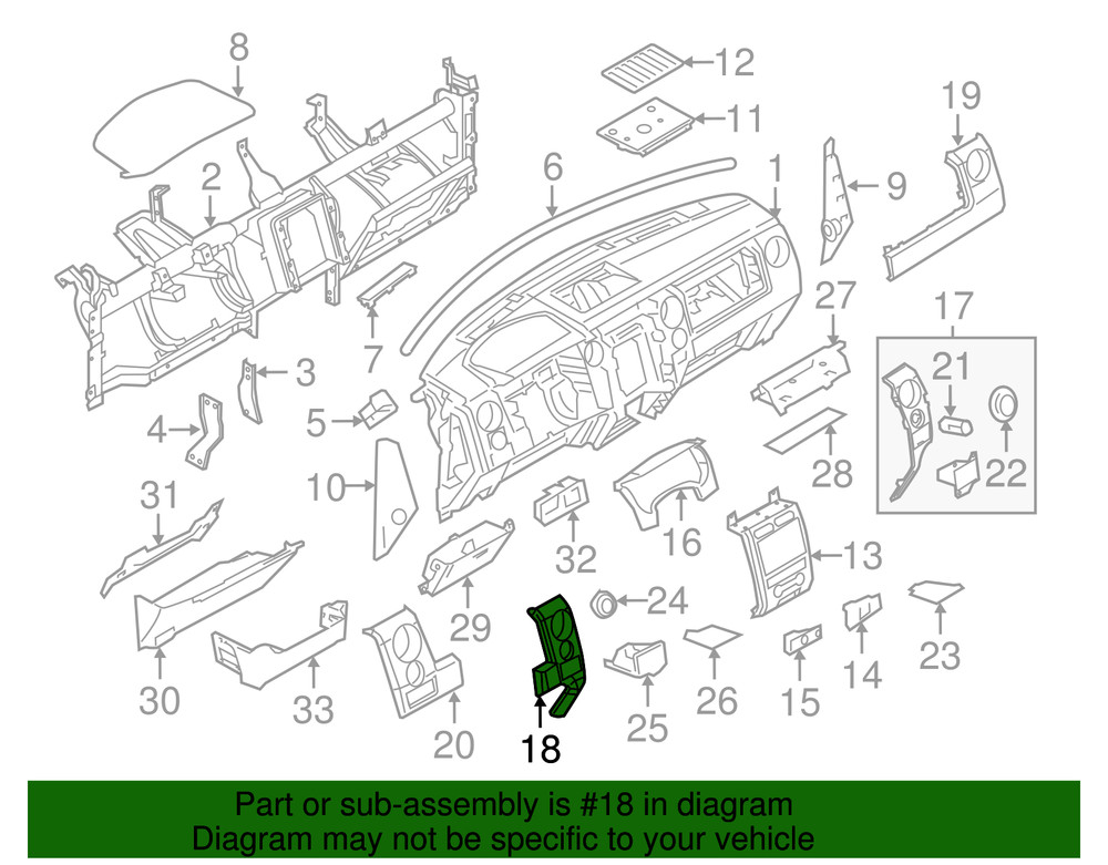 Genuine Ford Instrument Panel Trim Panel BL3Z-1504338-CA