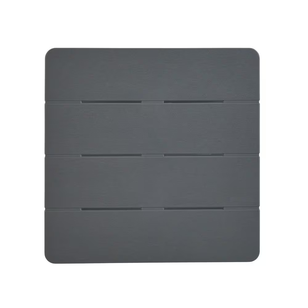 Deluxe 20 In. Resin Gray Square Patio Side Table with Storage
