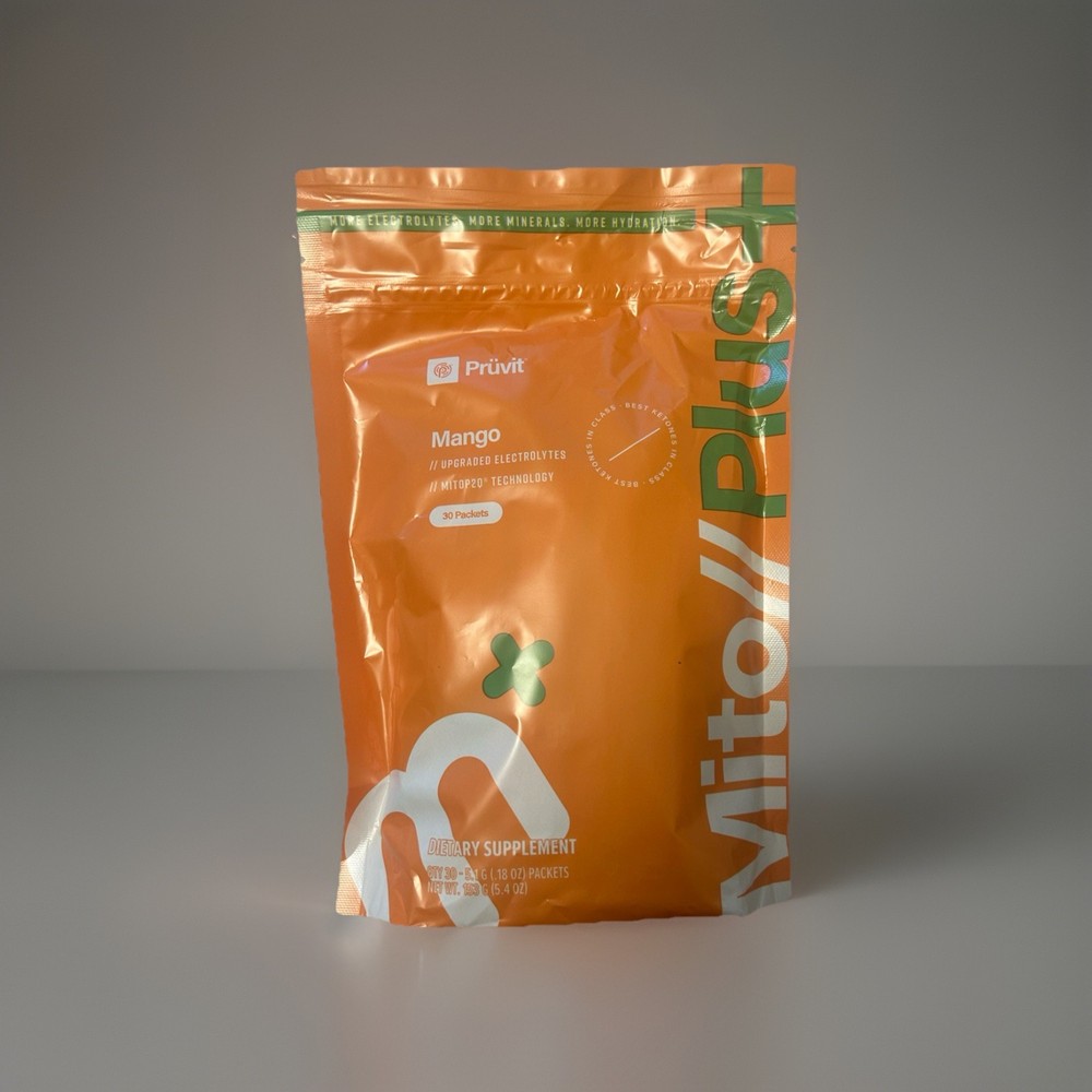 MITO PLUS Upgraded Electrolytes by Pruvit MANGO - 30 packets EXP: 12/2025