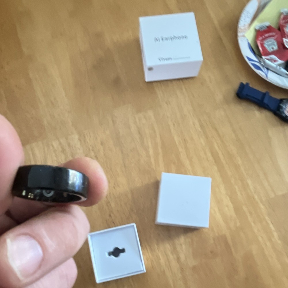 Black Smart Ring Activity Tracker with Box Manual Size 10