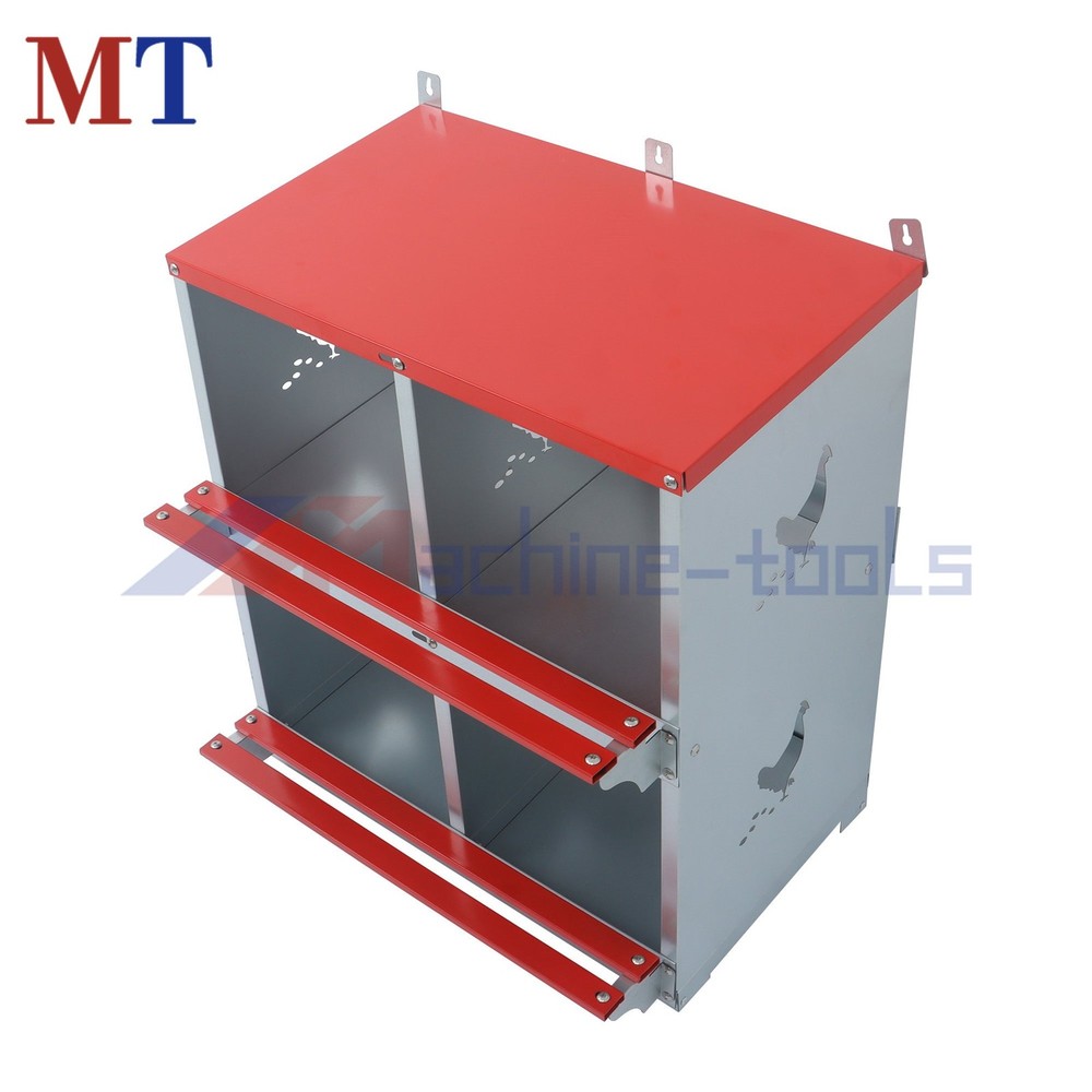 Chicken Nesting Boxes 4 Compartment Metal Poultry Nest Box For Hens Wall Mount