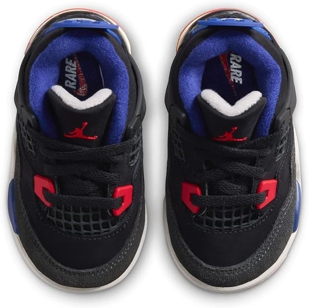 Toddler's Jordan 4 Retro OG Black/Fire Red-Deep Royal Blue (IB4387 003)