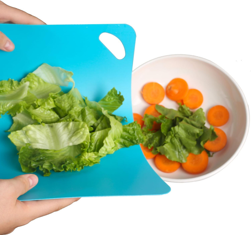 Plastic Flexible Cutting Mats for Kitchen 3Pcs Color Coded Chopping Board Set