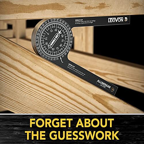 Aluminum Miter Saw Protractor | 7-Inch Rust Proof Angle Finder Featuring Precisi