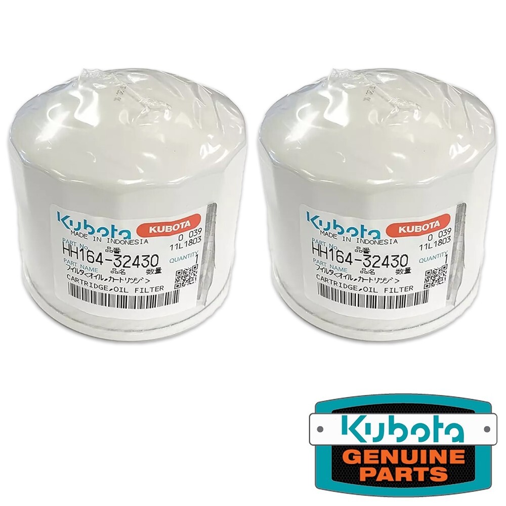 Genuine OEM Kubota HH164-32430 Oil Filter  - 2 PACK