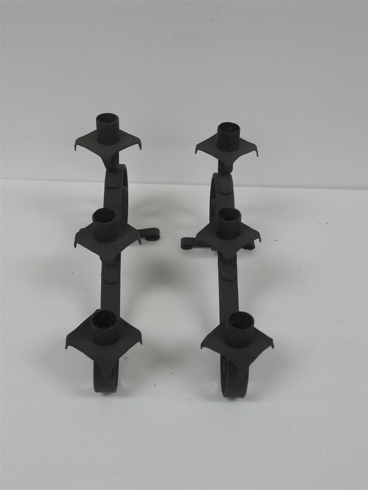 Vintage Pair Gothic Wrought Iron Candleabras